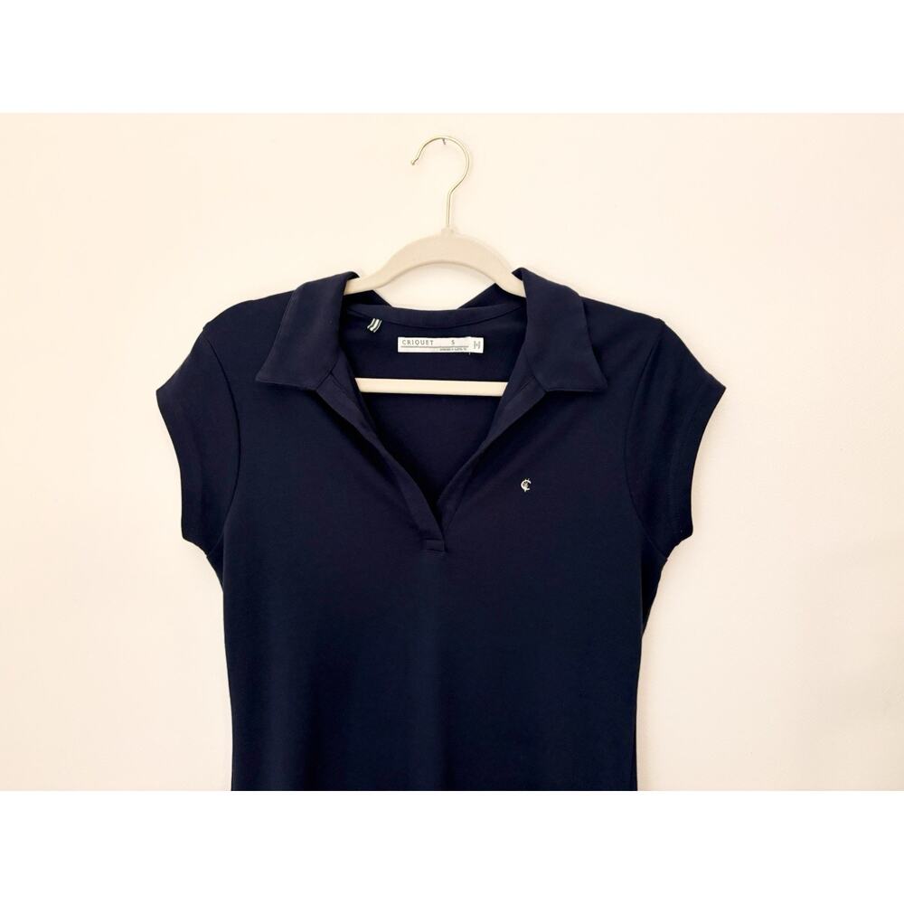 Criquet Women’s Navy Polo Dress Cotton Austin TX Size S USA Preppy - Picture 2 of 10